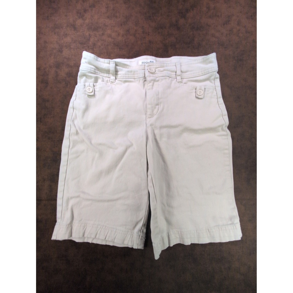 St Johns Bay‎ Khaki Beige Chino Bermuda Walking Stretch Shorts Size 10 RN93677